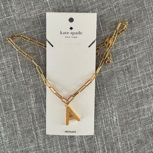 Kate Spade Gold Chain Necklace with 'A' Pendant